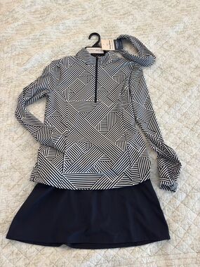 Tommy Bahama Black & White Geometric Quarter-Zip Pullover